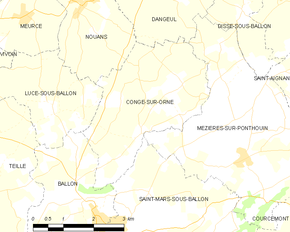 Poziția localității Congé-sur-Orne
