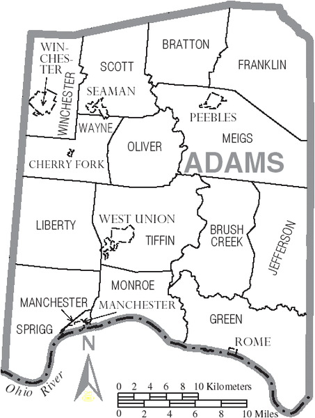 File:Map of Adams County Ohio With Municipal and Township Labels.PNG