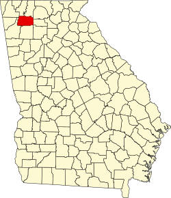 map of Georgia highlighting Gordon County