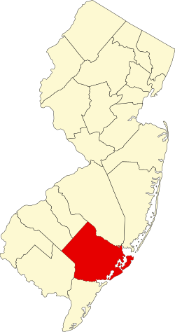 Mapa Atlantic County v New Jersey