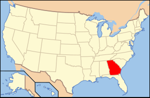 Map of the United States with Georgia highlighted