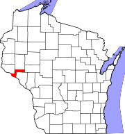 Map of Wisconsin highlighting Pepin County.svg
