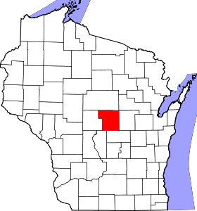 Map of Wisconsin highlighting Portage County.svg