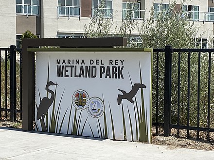 Marina Del Rey Wetland Park sign