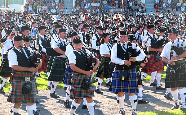 Massed bands at the Glengarry Highland Games, Maxville, Ontario, Canada, 2006