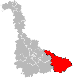 Kanton na mapě departementu Meurthe-et-Moselle