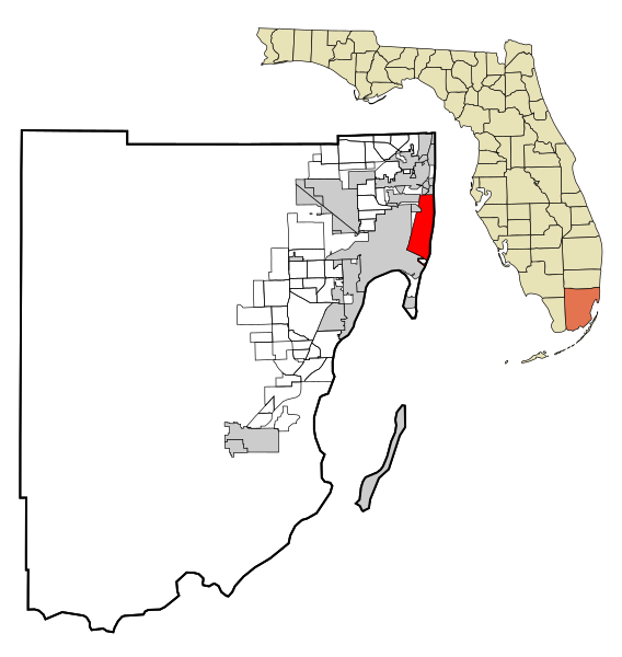 ファイル:Miami-Dade County Florida Incorporated and Unincorporated areas Miami Beach Highlighted.svg