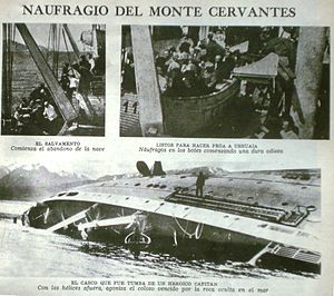 Monte Cervantes: Le navire, Mise en service, Naufrage