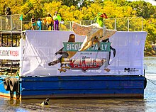 Moomba Birdman Rally, a popular event that takes place during the festival. Moomba 2014 Bird Man Rally (13024275593).jpg