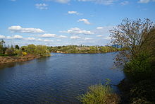 Moorfleeter Kanal, links abzweigend der Tidekanal