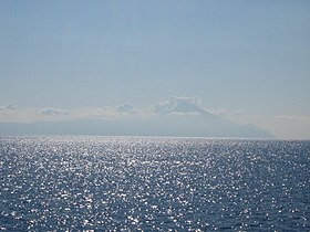 Athos mountain viewed from the distance