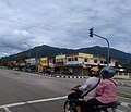 Mount Tampin, the southern end of the Titiwangsa Mountains, seen from Route FT 1 in the northern outskirts of Tampin.