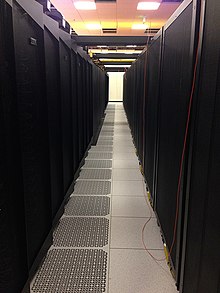 The Yellowstone supercomputer in 2014. NSF-supported Research Facilities (15947776872).jpg