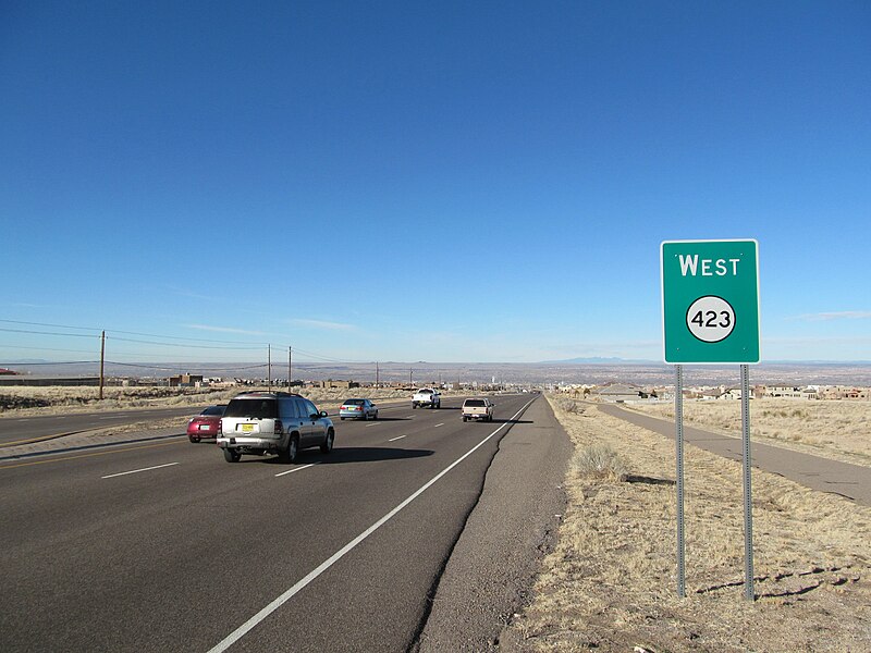 File:New Mexico State Road 423 westbound, Albuquerque NM.jpg