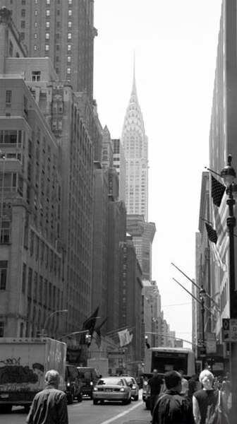 Lexington Avenue seen from 50th Street with the Chrysler Building in the background