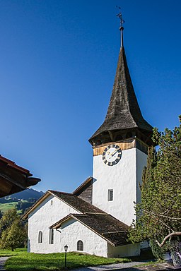 Reformert kyrka i Oberwil im Simmental