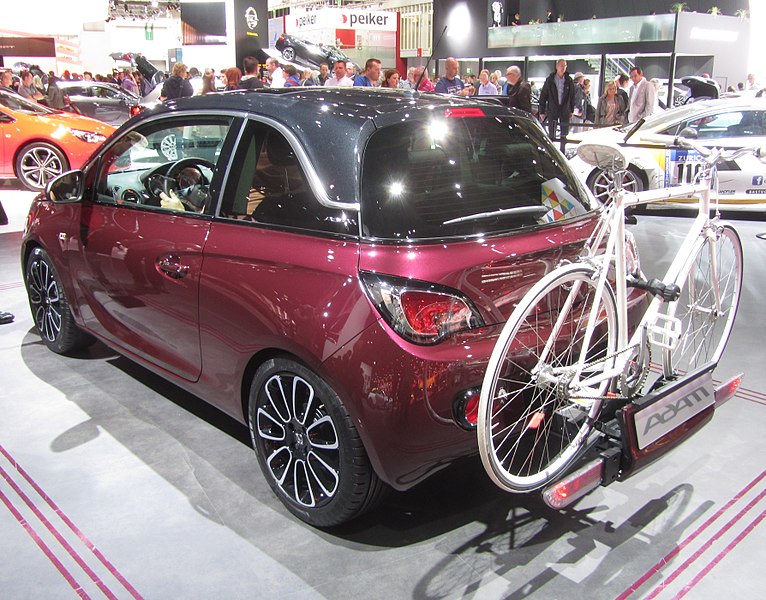 File:Opel-Adam berry-red w-Flexfix-bike-carrier IAA2013 LWS2864.jpg