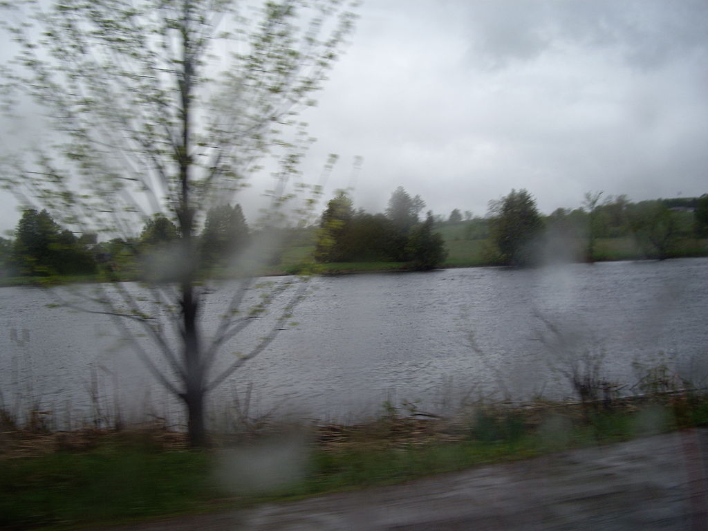 Otonabee River as it flows past Peterborough County Road 32