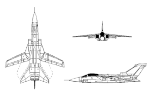 Orthographically projected diagram of the Panavia Tornado IDS.