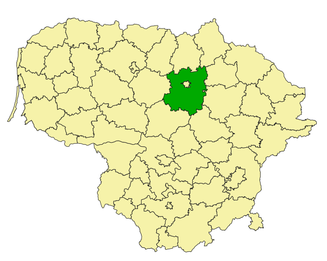 帕内韦日斯区在立陶宛的位置