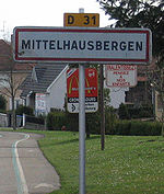 Mittelhausbergen in Alsace Panneau Mittelhausbergen.JPG