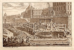 Construction of the pont Royal(1685-1689) Paris-PontRoyal-1686.jpg
