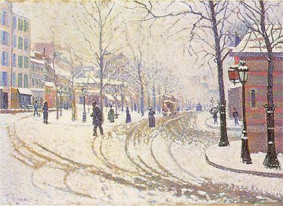 Paul Signac, Le Boulevard de Clichy, la neige, Minneapolis Institute of Arts (1886).