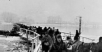 Bulgarian troops passing the Danube near Bezdan in Vojvodina in January 1945. Pehota preminavane.jpg