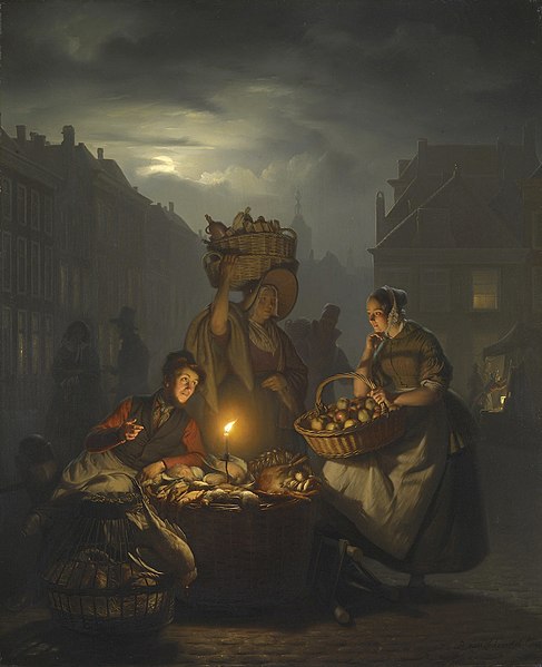 File:Petrus van Schendel (1806-70) - Market Scene by Night - RCIN 407532 - Royal Collection.jpg