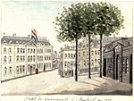 Hôtel du Gouvernement à Maestricht (aquarel Ph. van Gulpen, 1850)