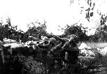 American soldiers on the Piave front hurling hand grenades into the Austrian trenches Piave Front 1918.JPEG