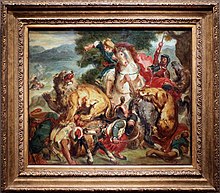 Pierre Andrieu, La Chasse au lion d'après Delacroix après 1855