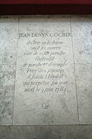 Pierre tombale de Jean-Denis Cochin en l'église Saint-Jacques-du-Haut-Pas.