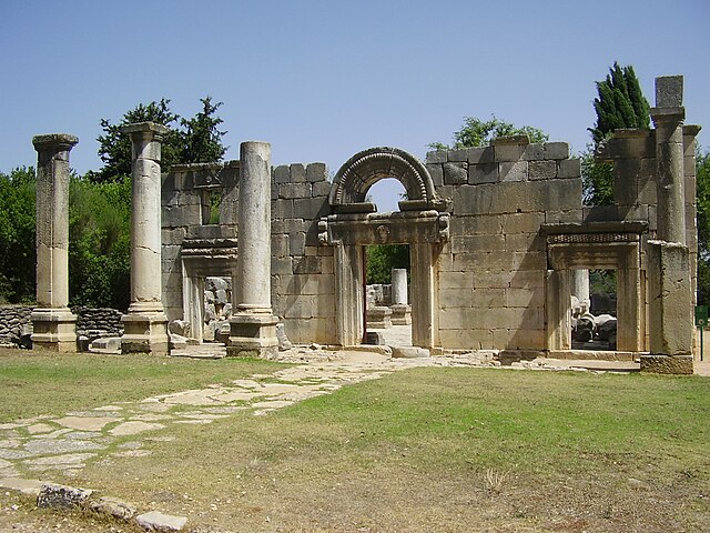 ruínas da sinagoga antiga em kfar bar'am