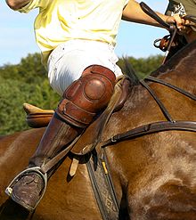 Knee pads are standard PPE for polo players Polo kneepad.jpg