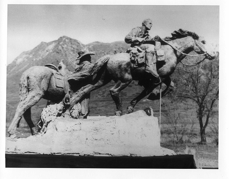 File:Pony Express, The Changing of Mounts at a Relay Station, erected at This is the Place Park in Salt Lake Lake City, UT.jpg
