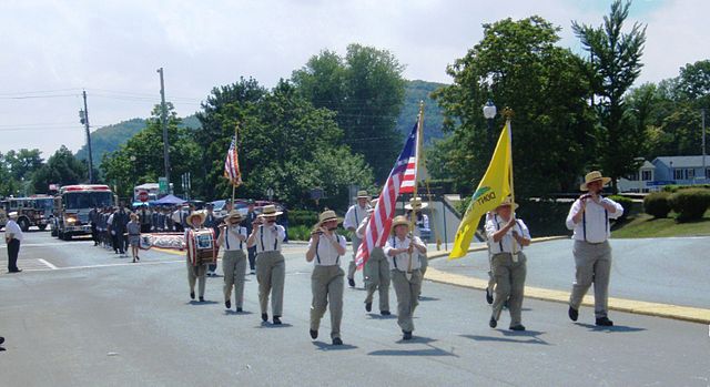 The parade on July 14, 2007, celebrating the 100th year as a city