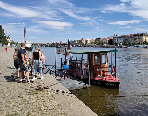 "Náplavka Smíchov" ferry dock in Prague