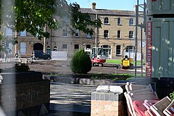 A view onto the flower-less Rose Bowl at Queen's Gardens in Kingston upon Hull, currently undergoing major redevelopment works.