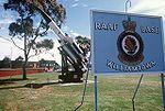 The entrance to RAAF Base Williamtown in 1985