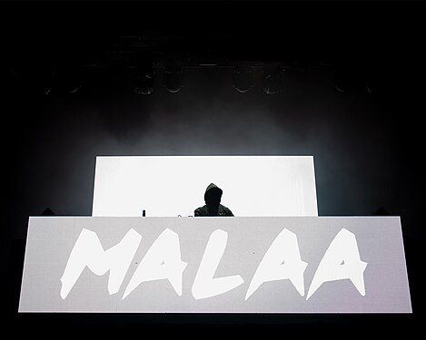 French DJ Malaa on stage, summer 2023.