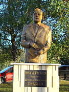 Bram Stoker's bust in Piatra Fântânele