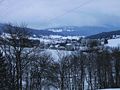 Reconvilier (BE, Suisse). Prise de vue hivernale depuis Tavannes.