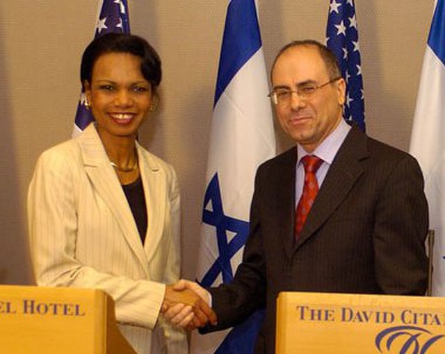 Condoleezza Rice and Silvan Shalom