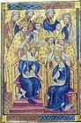 『リベル・レガリス（英語版）』部分（Liber Regalis）,作者不詳,1382（ウェストミンスター聖堂蔵）。