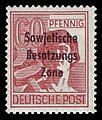 The same stamp, but other overprint (for mSoviet Zone) (Michel No. 195 from 1948)