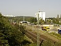 Die Eisenbahnstrecke auf Höhe der Albertstadt in Dresden
