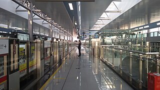 Xinhe station, is a station of Line 14 of the Guangzhou Metro. It started operations on 28 December 2017.