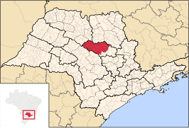Ligging van de Braziliaanse microregio Araraquara in São Paulo