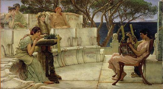Sappho en Alkaios door Lawrence Alma-Tadema